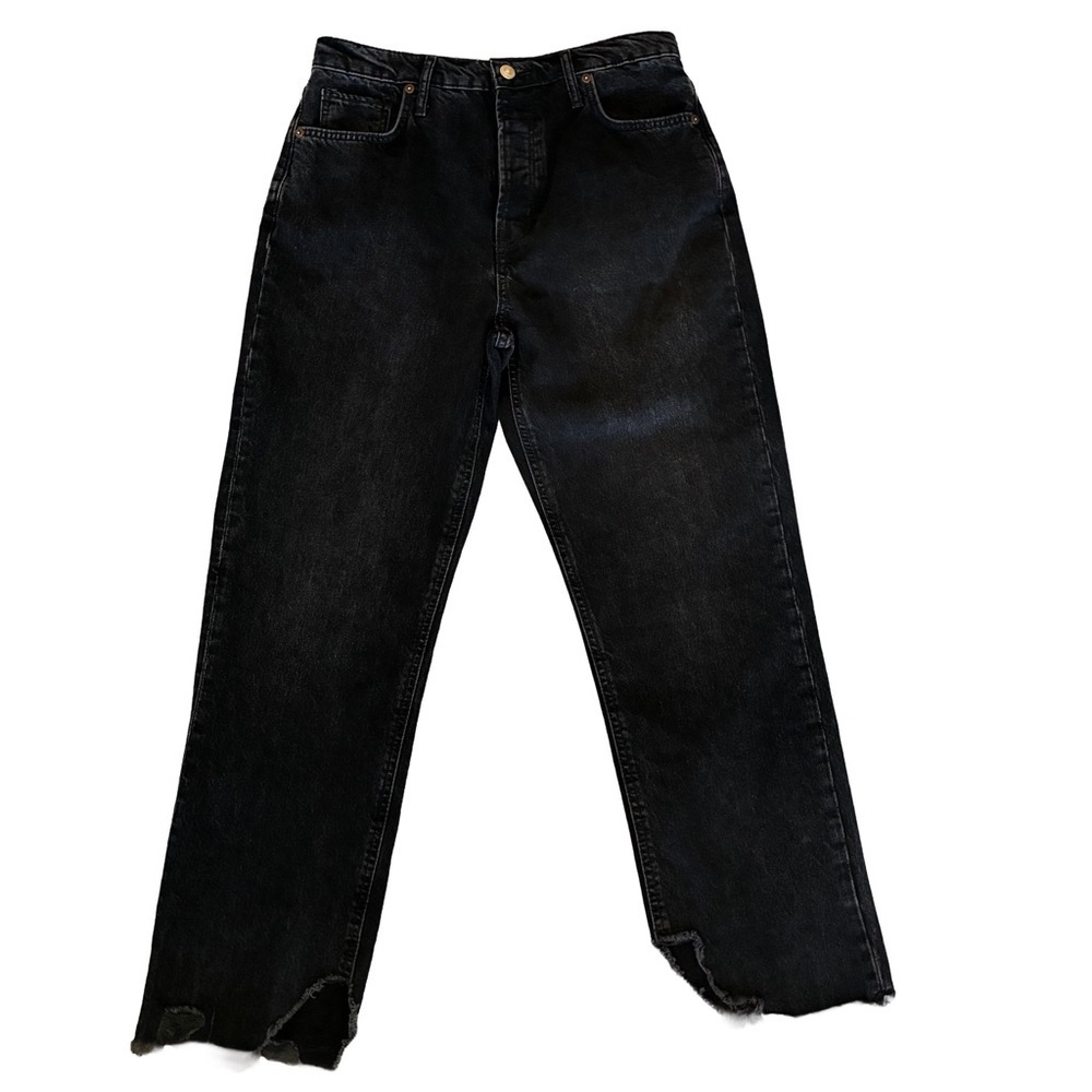 Free People We The Free Tapered Baggy Boyfriend Jeans Obsidian Black 29